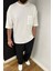 Ekru Oversize Erkek T-Shirt 10423 5