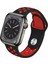 Apple Watch 38MM / 40MM/ 41 mm (Seriler /se ile Uyumlu) Delikli Spor Silikon Kordon Siyah Kırmızı 1