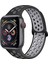 Apple Watch 42 mm / 44MM / 45MM / 49 mm (Seriler /se/ultra ile Uyumlu) Delikli Spor Silikon Kordon Siyah Gri 1