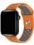 Apple Watch 42 mm / 44MM / 45MM / 49 mm (Seriler /se/ultra ile Uyumlu) Delikli Spor Silikon Kordon Turuncu Gri 1