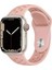 Apple Watch 42 mm / 44MM / 45MM / 49 mm (Seriler /se/ultra ile Uyumlu) Delikli Spor Silikon Kordon Toz Pembe 1