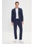 ALTINYILDIZ CLASSICS Erkek Lacivert Slim Fit Dar Kesim Kırlangıç Yaka Desenli Takım Elbise 2