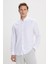 Erkek Beyaz Düğmeli Yaka Tailored Slim Fit Oxford Gömlek 1