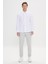Erkek Beyaz Düğmeli Yaka Tailored Slim Fit Oxford Gömlek 3