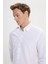 Erkek Beyaz Düğmeli Yaka Tailored Slim Fit Oxford Gömlek 4