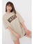 Kadın Bej Mıchıgan Baskılı Tshirt 1