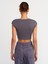 30528 Pamuk ve Modal Karışımlı Crop Top-Füme 2