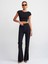 30528 Pamuk ve Modal Karışımlı Crop Top-Siyah 4