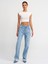 30528 Pamuk ve Modal Karışımlı Crop Top-Ekru 3