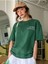 Blacksokak Kadın Yeşil Exploratıon Baskılı Oversize Bisiklet Yaka Tshirt 3