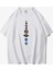 Unisex Beyaz 9 Gezegen Baskılı Oversize Bisiklet Yaka Tshirt 1