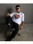 Erkek Beyaz Süperman Oversize Bisiklet Yaka Tshirt 1
