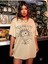 Kadın Bej Stardust Baskılı Bisiklet Yaka Tshirt 4