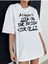 Blacksokak Kadın Beyaz Always Baskılı Oversize Bisiklet Yaka Tshirt 3
