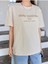 Blacksokak Kadın Bej Daily Reminder Baskılı Oversize Bisiklet Yaka Tshirt 3
