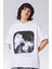 Blacksokak Erkek Beyaz Empryo Baskılı Oversize Bisiklet Yaka Tshirt 1