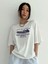 Blacksokak Kadın Beyaz Age Of Steam Baskılı Oversize Bisiklet Yaka Tshirt 2