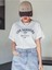 Kadın Beyaz Siyah The Sunshine Baskılı Oversize Bisiklet Yaka Tshirt 2