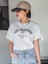 Kadın Beyaz Siyah The Sunshine Baskılı Oversize Bisiklet Yaka Tshirt 3