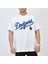 Blacksokak Erkek Beyaz Dodgers Baskılı Oversize Bisiklet Yaka Tshirt 1