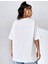 Blacksokak Kadın Beyaz Marvellous Baskılı Oversize Bisiklet Yaka Tshirt 2