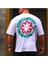 Blacksokak Erkek Beyaz Roar Courage Baskılı Oversize Bisiklet Yaka Tshirt 1