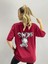 Blacksokak Kadın Bordo Super Baskılı Oversize Bisiklet Yaka Tshirt 1