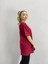 Blacksokak Kadın Bordo Super Baskılı Oversize Bisiklet Yaka Tshirt 2