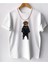 Blacksokak Erkek Beyaz Rapçı Oversize Bisiklet Yaka Tshirt 1