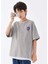 Erkek Çocuk Gri Dk Baskılı Oversize Bisiklet Yaka Tshirt 1