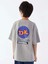 Erkek Çocuk Gri Dk Baskılı Oversize Bisiklet Yaka Tshirt 2