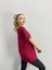 Blacksokak Kadın Bordo New Rochelle Baskılı Oversize Bisiklet Yaka Tshirt 2