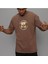 Blacksokak Erkek Kahverengi Common Baskılı Oversize Bisiklet Yaka Tshirt 2