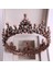J-Stil Barok Siyah Kristal Büyük Yuvarlak Gelin Tiaras Taçlar Pageant Balo Diadem Taklidi Peçe Tiara Kafa Bandı Düğün Saç Aksesuarları (Yurt Dışından) 4