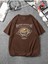 Blacksokak Unisex Kahverengi Desert Adventure Baskılı Oversize T-Shirt 1