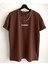 Erkek Kahverengi Istanbul Baskılı Oversize Bisiklet Yaka Tshirt 1