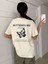 Blacksokak Kadın Krem Butterflies Baskılı Oversize Bisiklet Yaka Tshirt 1
