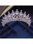 Kraliyet Moru Muhteşem Pembe Kristal Saç Bantları Kraliçe Tiaras ve Taçlar Gelin Saç Bandı Kızlar Balo Parti Düğün Saç Takı Aksesuarları (Yurt Dışından) 1