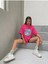 Blacksokak Kadın Pembe Save Our Seas Baskılı Oversize Bisiklet Yaka Tshirt 3