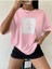 Blacksokak Kadın Pembe The Best Baskılı Oversize Bisiklet Yaka Tshirt 1