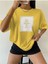 Blacksokak Kadın Sarı The Best Baskılı Oversize Bisiklet Yaka Tshirt 1