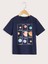 Blacksokak Erkek Çocuk Lacivert Gezegenler Baskılı Oversize Bisiklet Yaka Tshirt 1