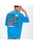 Blacksokak Erkek Mavi Future Baskılı Oversize Bisiklet Yaka Tshirt 1