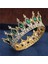 Altın Yeşili Kristal Vintage Kraliyet Kraliçe Kral Tiaras ve Taçlar Menwomen Pageant Balo Diadem Saç Süsler Düğün Saç Takı Aksesuarları (Yurt Dışından) 1