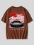 Blacksokak Unisex Kahverengi Drift Tokyo Baskılı Oversize T-Shirt 1