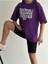 Kadın Mor Essentals Oversize Bisiklet Yaka Tshirt 1