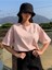 Blacksokak Kadın Pembe Nıght Baskılı Oversize Bisiklet Yaka Tshirt 2
