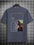 Erkek Lacivert Mona Lisa Baskılı Bisiklet Yaka Tshirt 3