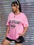 Kadın Pembe Palm Springs Bisiklet Yaka Tshirt 4