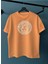 Unisex Papaya Medusa Baskı Oversize Tshirt 1